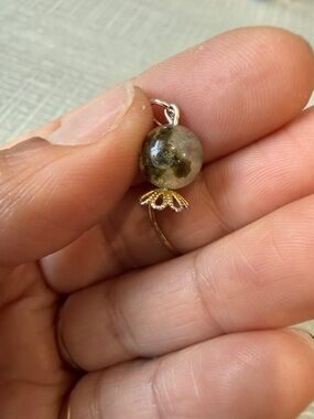 Handmade Crystal ball Moss Agate Pendant Charm.